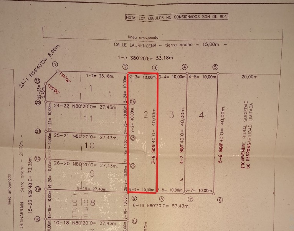 TERRENO 400m2 en SAN BENITO ER